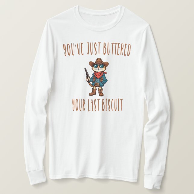 Camiseta Acabas de masturbarte tu último bizcocho, gato gra (Anverso del diseño)