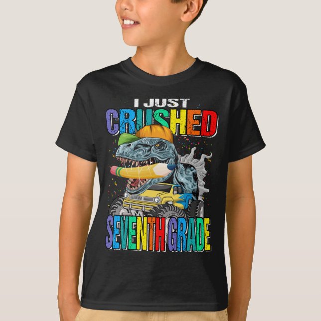 Camiseta Acabo De Aplastar Camión Monstruo De Séptimo Grado (Anverso)