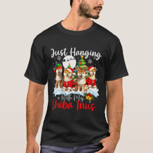 Camiseta Acabo De Colgar Con Mi Shiba Inus Xmas Tres Santa
