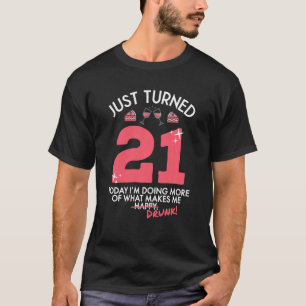 Camiseta Acabo de cumplir 21 años tomando vino 21 cumpleaño