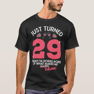 Camiseta Acabo de cumplir 29 años bebiendo vino 29 cumpleañ