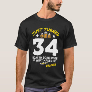Camiseta Acabo de cumplir 34 años bebiendo cerveza 34 cumpl