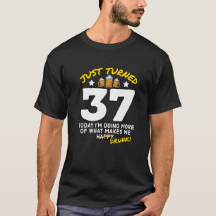 Camiseta Acabo De Cumplir 37 Aves Bebiendo 37 Años Borracho