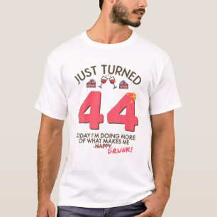 Camiseta Acabo De Cumplir 44 Años Bebiendo Vino 44 Años Bor