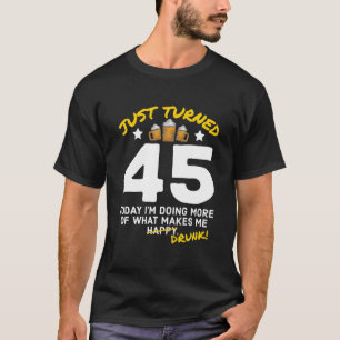 Camiseta Acabo De Cumplir 45 Aves Bebiendo 45 Años Borracho