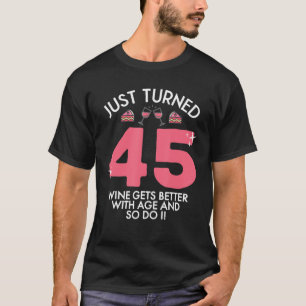 Camiseta Acabo De Cumplir 45 Vinos Mejor Con 45 Años