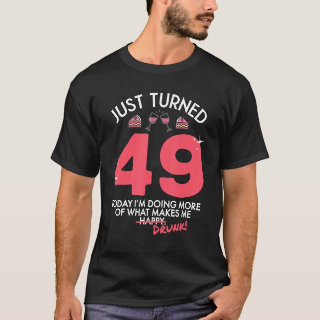 Camiseta Acabo de cumplir 49 años bebiendo vino 49 cumpleañ (Anverso)