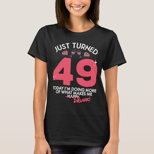 Camiseta Acabo de cumplir 49 años bebiendo vino 49 cumpleañ (Anverso)