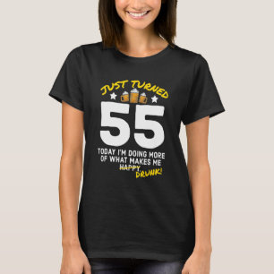 Camiseta Acabo de cumplir 55 años bebiendo cerveza 55 años