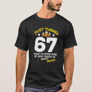 Camiseta Acabo De Cumplir 67 Aves Bebiendo 67 Años Borracho