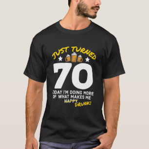 Camiseta Acabo De Cumplir 70 Aves Bebiendo 70 Años Borracho