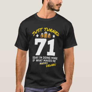 Camiseta Acabo de cumplir 71 años bebiendo cerveza 71 cumpl