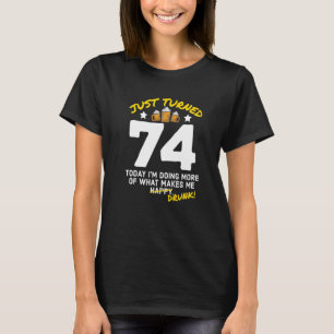 Camiseta Acabo de cumplir 74 años bebiendo cerveza 74º cump