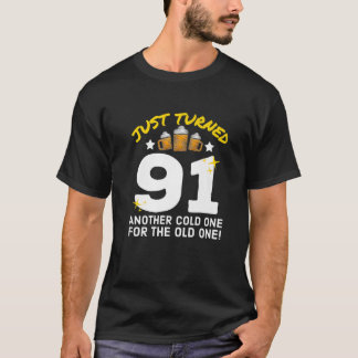 Camiseta Acabo De Cumplir 91 Fríos Para El Viejo Nacimiento