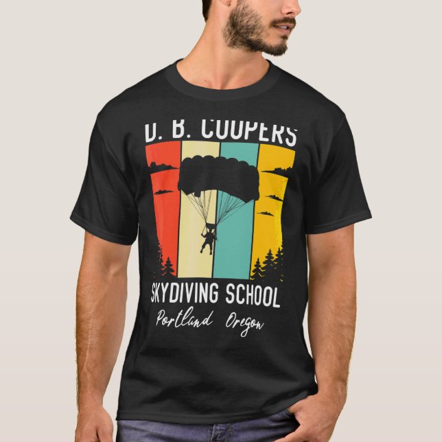 Camiseta Academia de paracaidismo retro D B Cooper Db Coope (Anverso)
