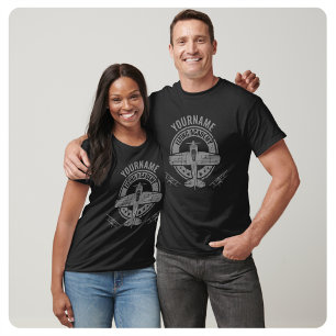 Camiseta Academia de vuelo personalizada de avión vintage p