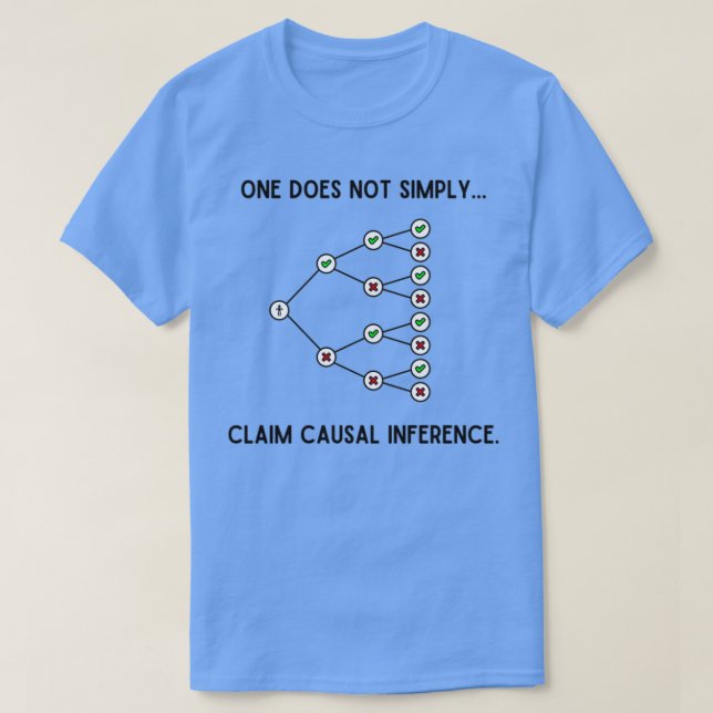 Camiseta académico de economía de inferencia causal (Diseño del anverso)