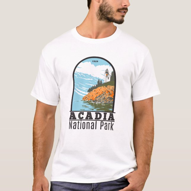 Camiseta Acadia National Park Bar Harbour Lighthouse Maine (Anverso)