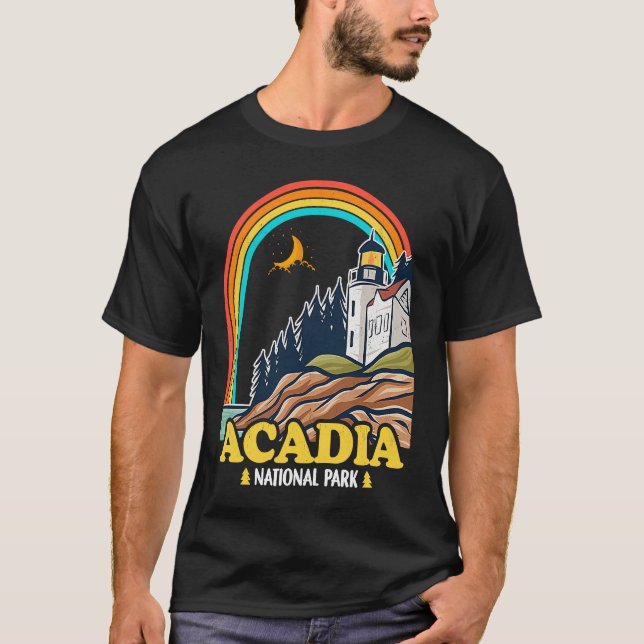 Camiseta Acadia National Park Mountain Trails Nature Campin (Anverso)