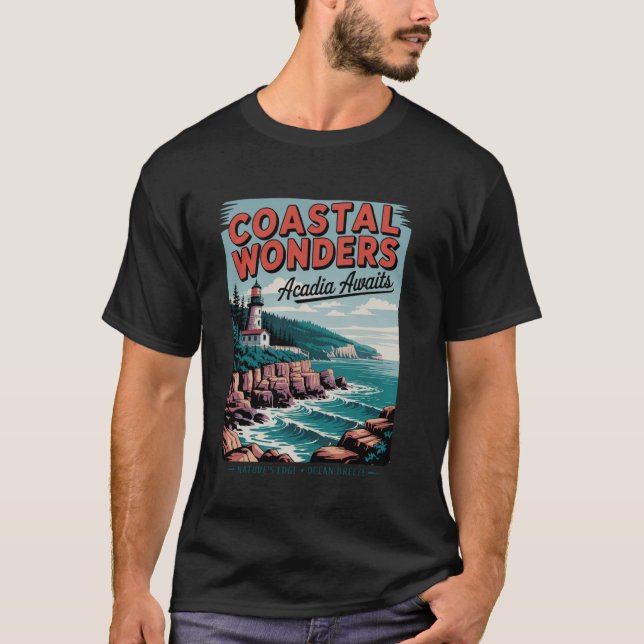 Camiseta Acadia Wilderness Adventure Lighthouse Trail - Aca (Anverso)
