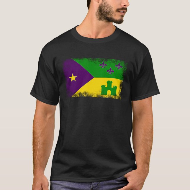 Camiseta Acadian Flag Cajun Mardi Gras Fat Tuesday Acadiana (Anverso)