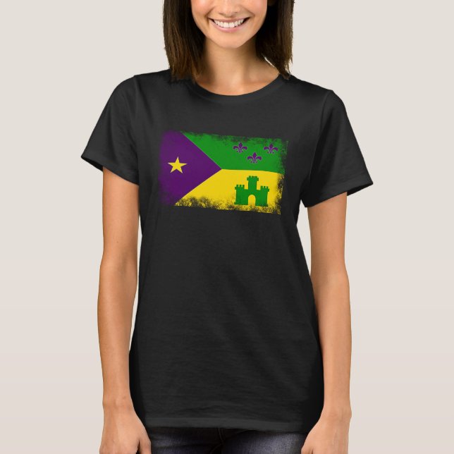 Camiseta Acadian Flag Cajun Mardi Gras Fat Tuesday Acadiana (Anverso)