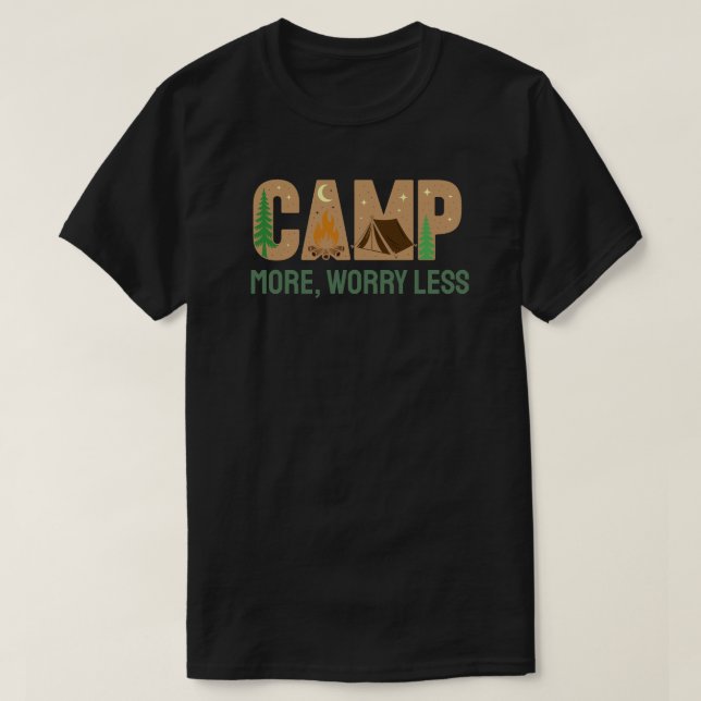 Camiseta Acampa Más, Preocúpate Menos (Diseño del anverso)