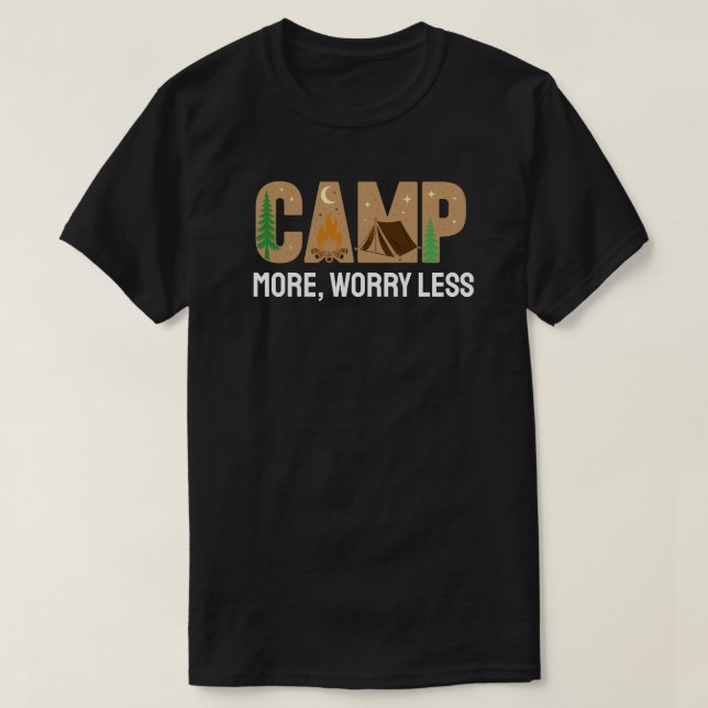 Camiseta Acampa Más, Preocúpate Menos (Diseño del anverso)