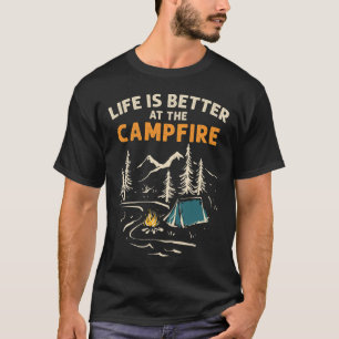Camiseta Acampada Camping De Campamento La Vida Es Mejor En
