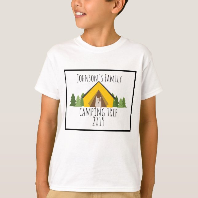 Camiseta acampada de la familia (Anverso)