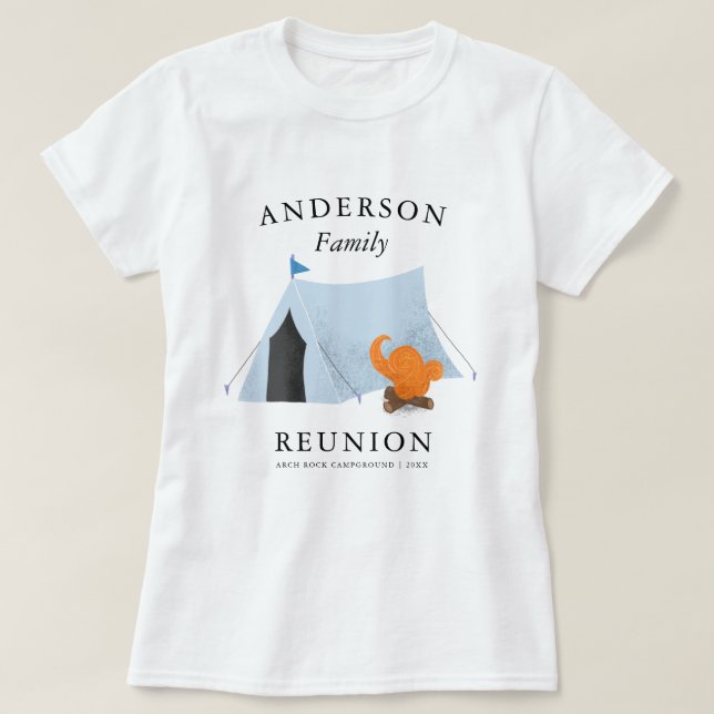 Camiseta Acampada de la reunión de familia (Diseño del anverso)