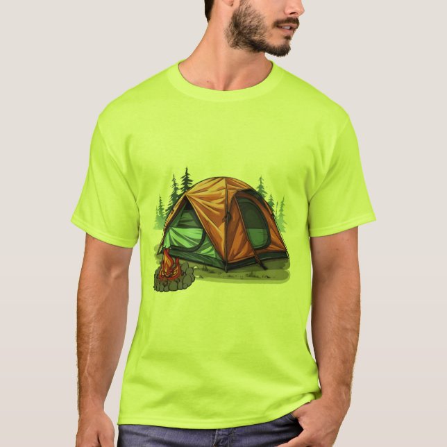 Camiseta Acampada en verde (Anverso)