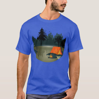 Camiseta acampada salvaje y romántica con romance de fogata