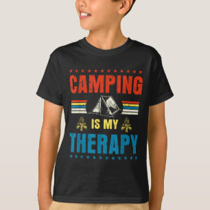 Camiseta Acampada vintage es terapia aventura familiar