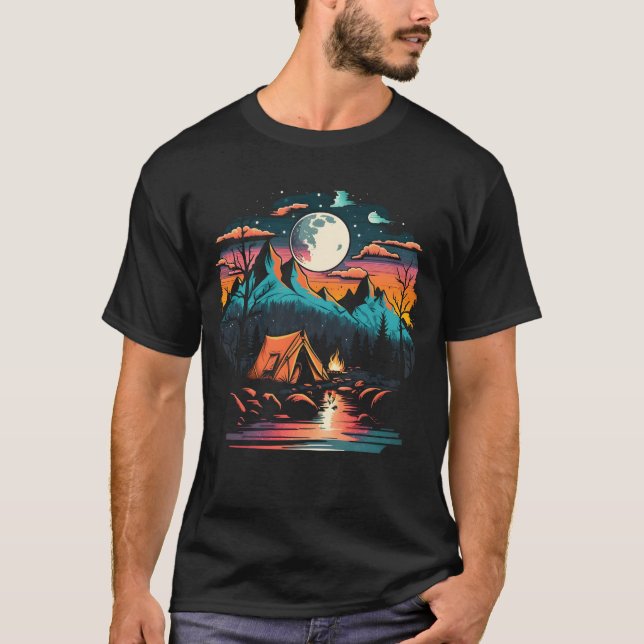 Camiseta Acampando A Orillas Del Río (Anverso)