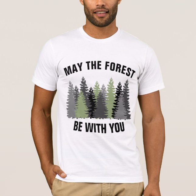 Camiseta acampando a pie puede que el bosque esté con tus c (Anverso)