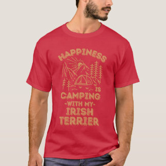 Camiseta Acampando con familia de irishterrier