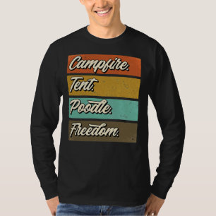 Camiseta Acampando con mi perro caniche