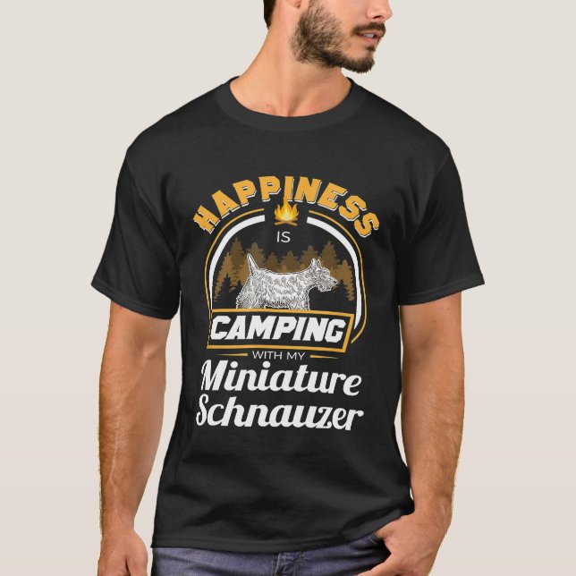 Camiseta Acampando con mi Schnauzer Happiness Owne (Anverso)