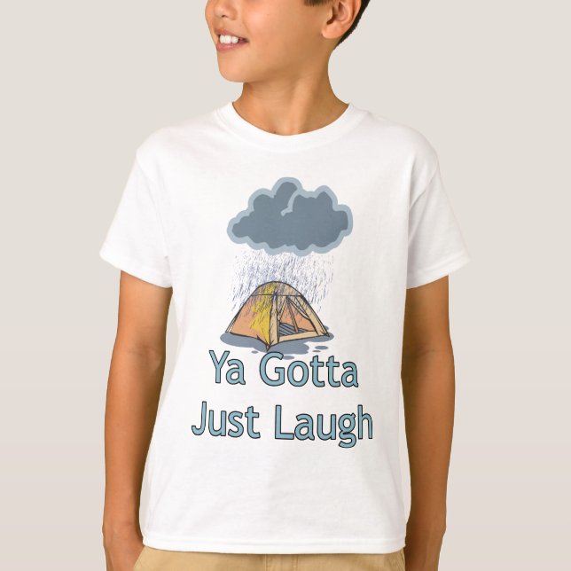 Camiseta Acampando en la lluvia (Anverso)
