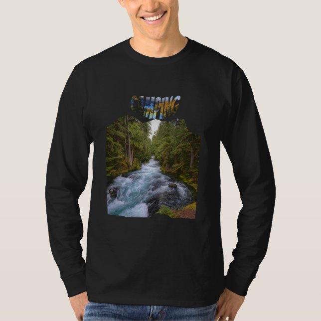 Camiseta Acampando junto al río (Anverso)