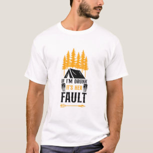 Camiseta Acampando Si Estoy Borracho Es Mi Cerveza De Tiend