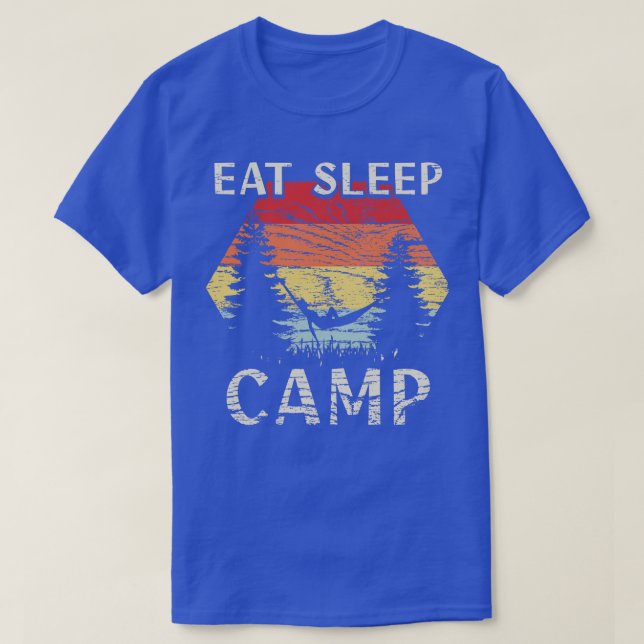 Camiseta Acampar Comer Dormir Acampar (Diseño del anverso)