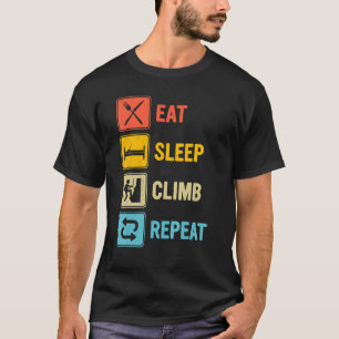 Camiseta Acampar Comer Dormir Escalar Repetir Clásico Veran