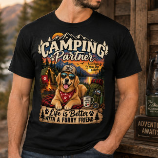 Camiseta Acampar con mi Golden Retriever