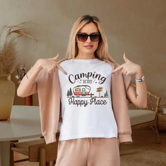Camiseta Acampar es mi lugar feliz  (Subido por el creador)