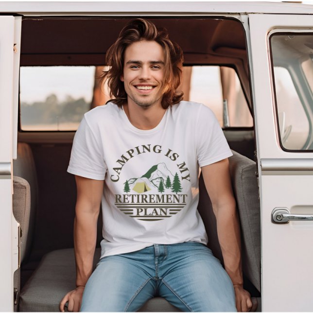 Camiseta acampar es mi plan de retiro, acampada divertida (Subido por el creador)