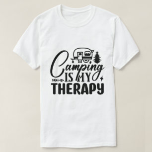 Camiseta Acampar Es Mi Terapia Divertida Aventura al Aire L