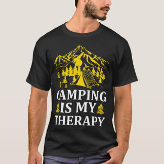 Camiseta Acampar es mi terapia divertido