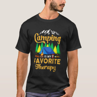Camiseta Acampar es mi terapia favorita Lindo Vintage